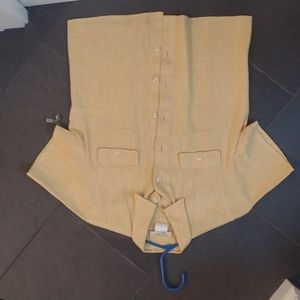Vintage mustard yellow linen shirt
